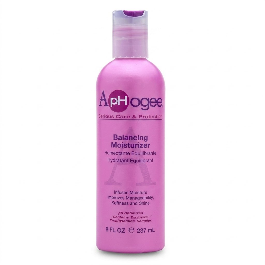 aphogee-balancing-moisturizer-237ml.webp ApHogee Balancing Moisturizer 237ml pink bottle for hair hydration and shine