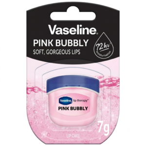 vaseline lip therapypink bubbly nourishing lip balm for optimal moisture with pink bubble tone (pack of 1)